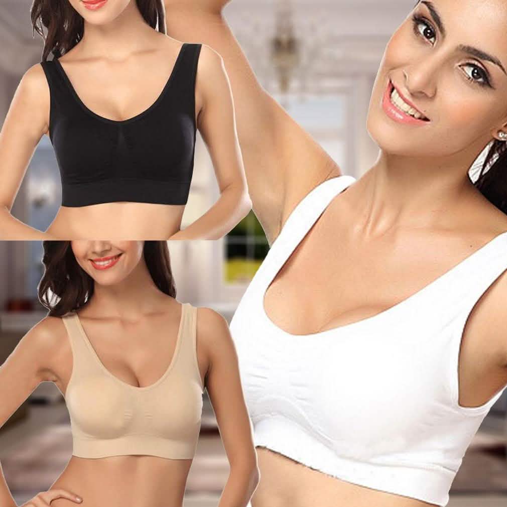 3-Pack: Seamless Miracle Bras with Removable Pads - Assorted Color Sets