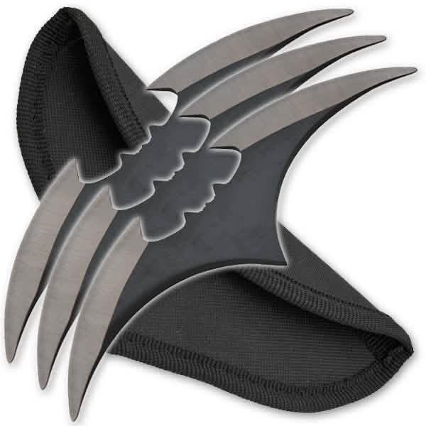 3-Piece Set: 5.5" Two-Toned Bat Throwing Blades