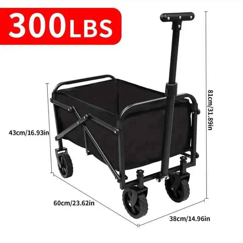 Heavy Duty Utility Portable Foldable Outdoor Beach Garden Wagon Cart with 360° All Terrain Wheels