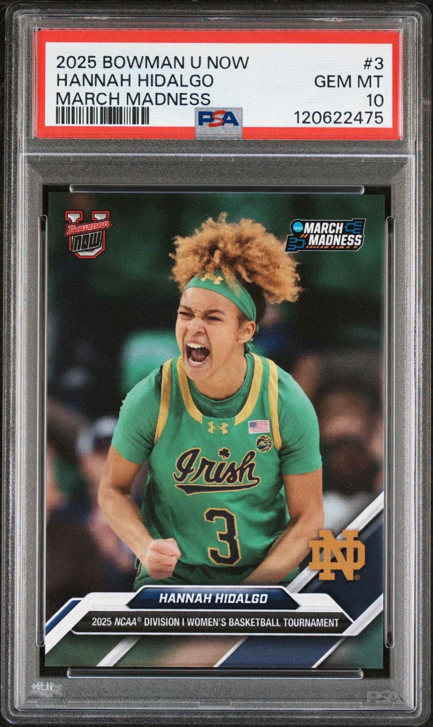 Graded 2025 Topps Bowman U Now Hannah Hidalgo #3 March Madness Rookie RC Basketball Card PSA 10 Gem Mint