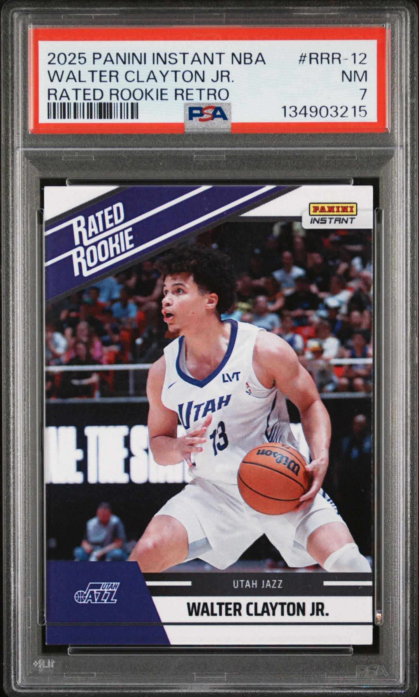 Graded 2025 Panini Instant Walter Clayton Jr. #RRR12 Rated Rookie Retro Rookie RC Basketball Card PSA 7 Near Mint