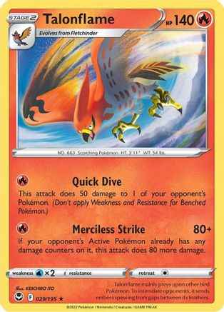 Talonflame 029/195 - SWSH12 Silver Tempest Reverse Holofoil