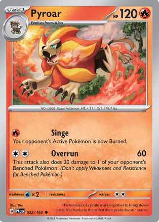 Pyroar 032/193 - SV02 Paldea Evolved Reverse Holofoil