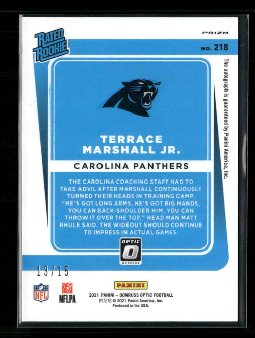 2021 Donruss Optic Ice Terrace Marshall Jr. Rookie #/15 #218