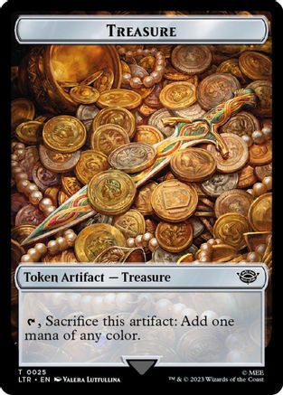Treasure // Food (0023) Double-Sided Token (Surge Foil) (LTR-25 // 23) - The Lord of the Rings: Tales of Middle-earth Foil