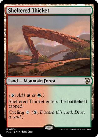 Sheltered Thicket (Ripple Foil) (M3C-374) - Modern Horizons 3 Commander Foil