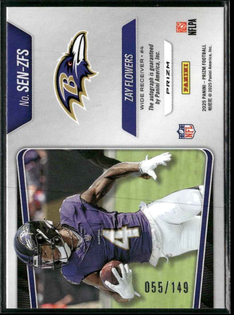 2025 Panini Prizm Sensational Signatures Zay Flowers #/149 Auto #SEN-ZFS