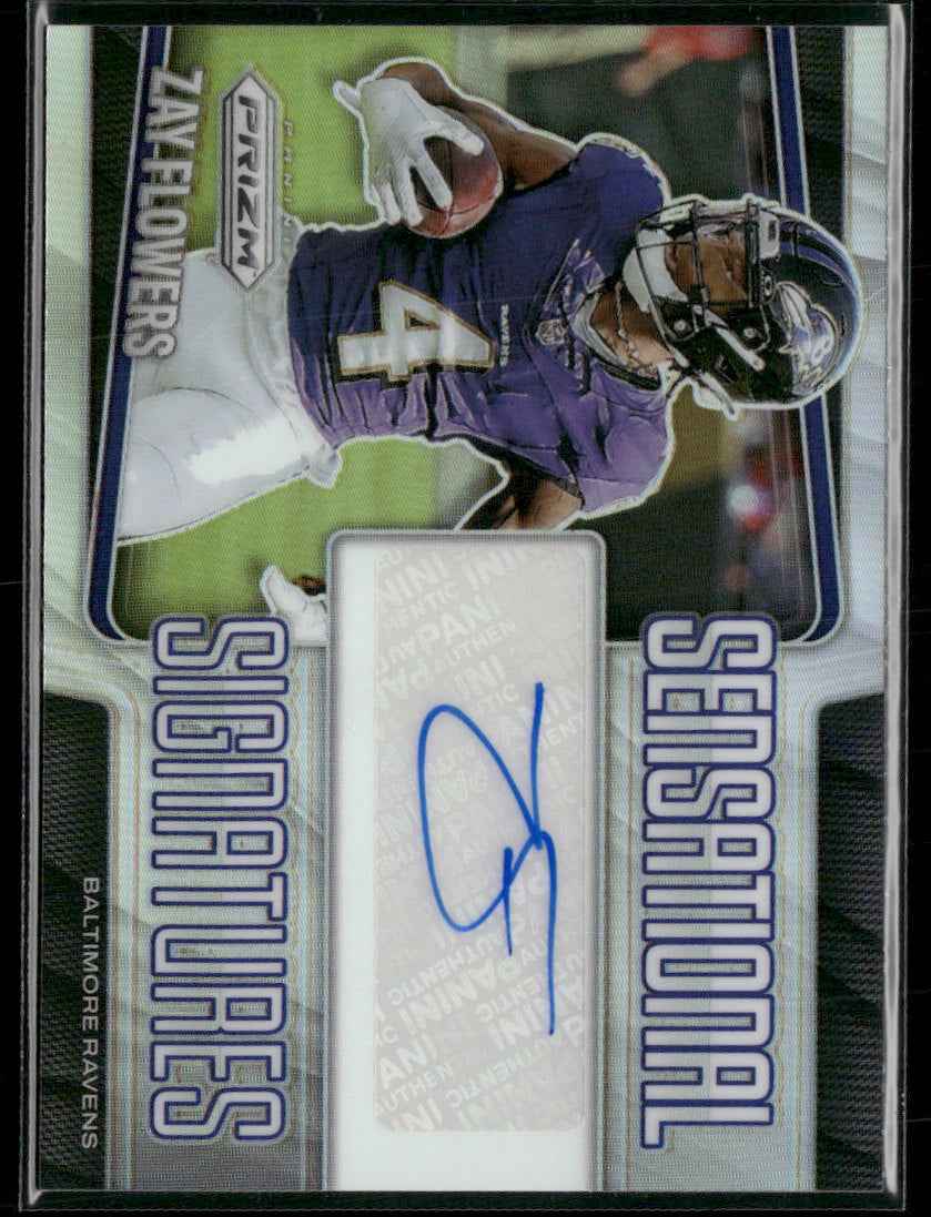 2025 Panini Prizm Sensational Signatures Zay Flowers #/149 Auto #SEN-ZFS