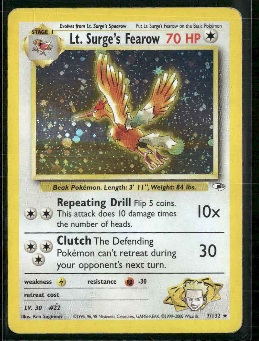 Gym Heroes Lt. Surge's Fearow #007/132 (Damaged)