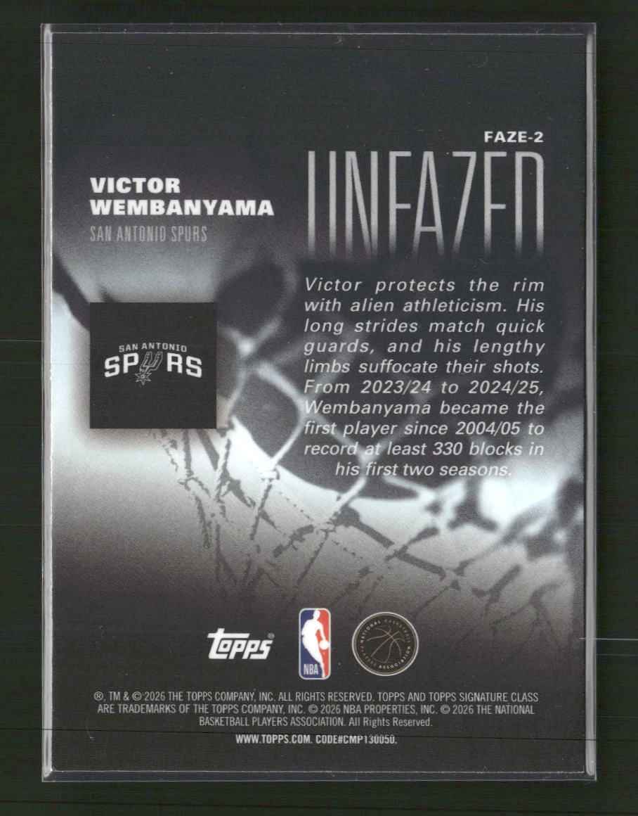 2025-26 Topps Signature Class Unfazed Victor Wembanyama #FAZE-2
