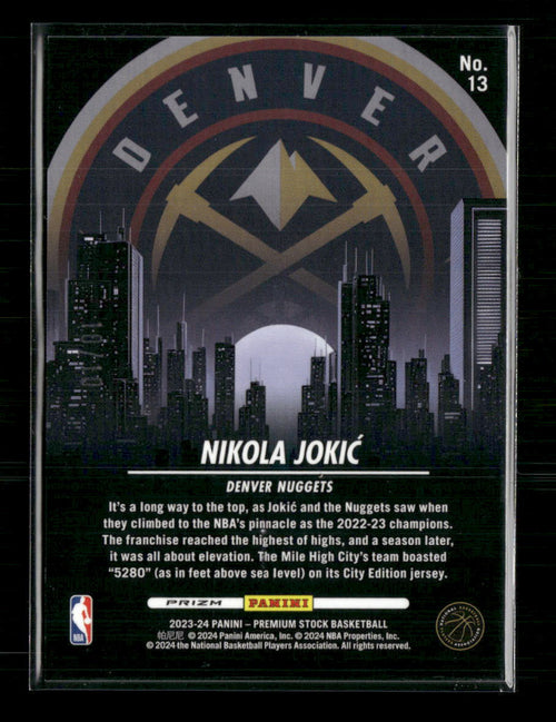 2023-24 Hoops Premium Stock City Edition Gold Prizm Nikola Jokic #/10 #13