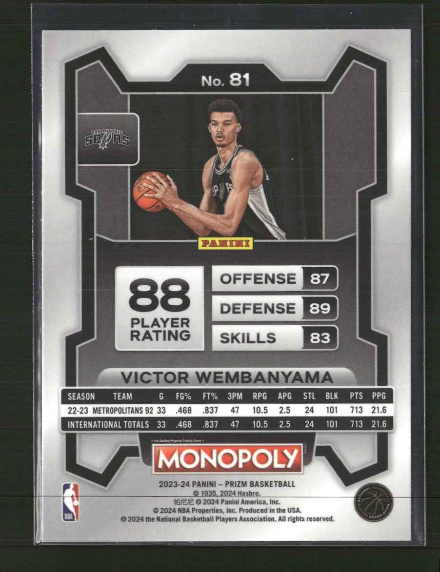 2023-24 Panini Prizm Monopoly Victor Wembanyama #81
