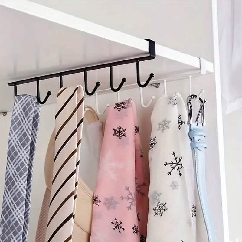 6 Hooks Kitchen Shelf Storage Rack