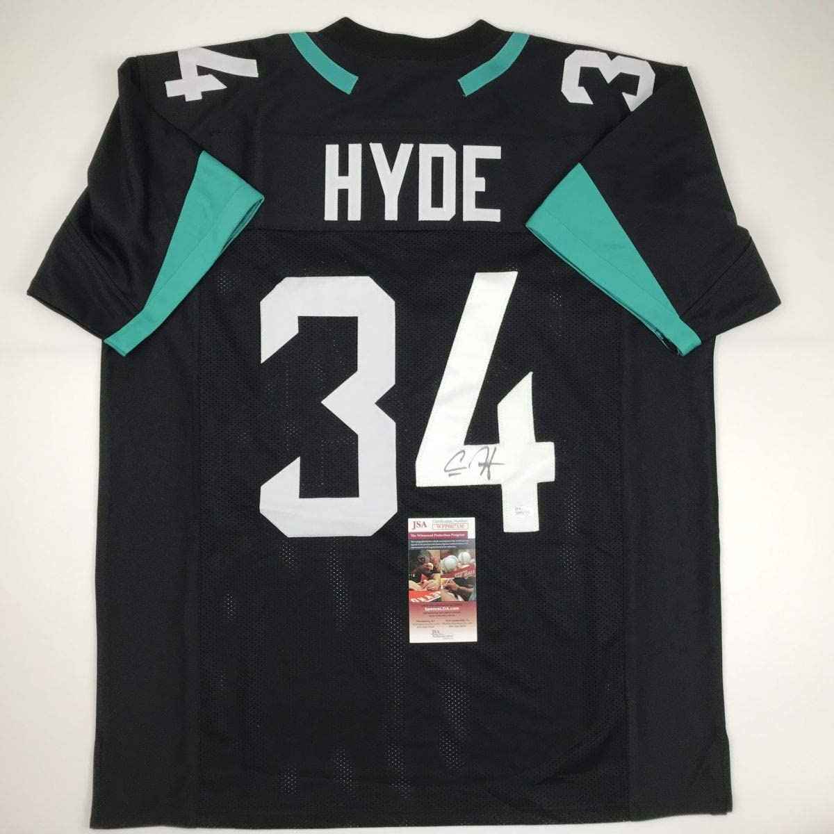 Autographed/Signed Carlos Hyde Jacksonville Black Football Jersey JSA COA