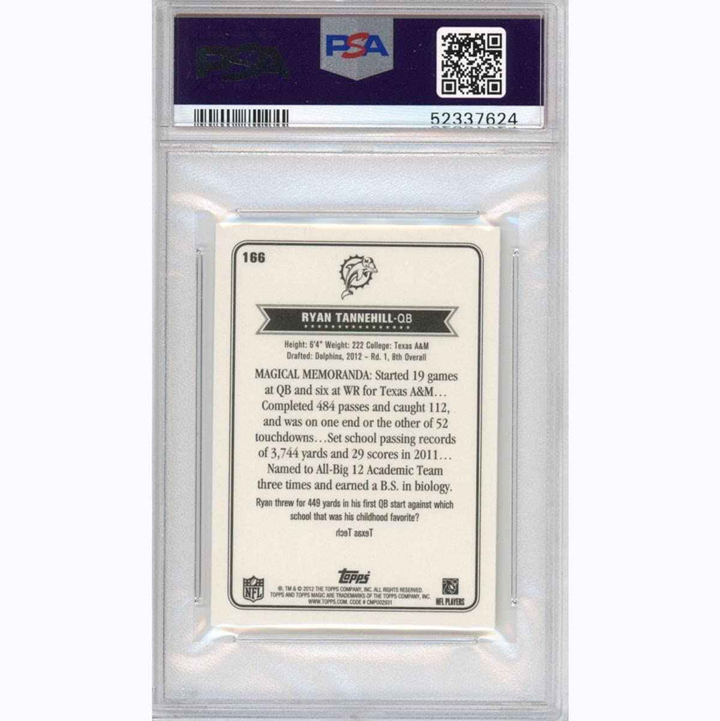 Graded 2012 Topps Magic Ryan Tannehill #166 Mini Rookie RC Football Card PSA 10 Gem Mint
