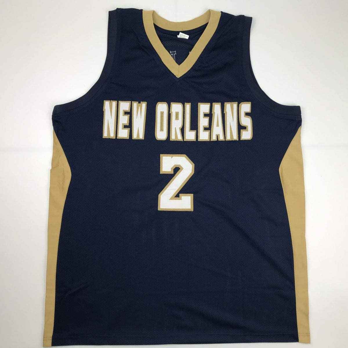 Autographed/Signed Lonzo Ball New Orleans Blue Basketball Jersey Beckett BAS COA