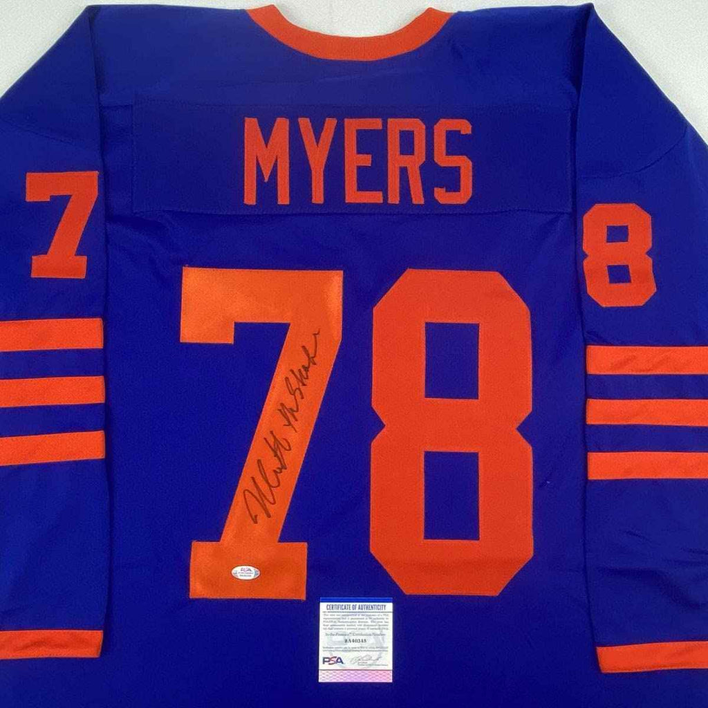 Autographed/Signed Nick Castle Michael Myers Halloween Blue Movie Jersey PSA/DNA COA