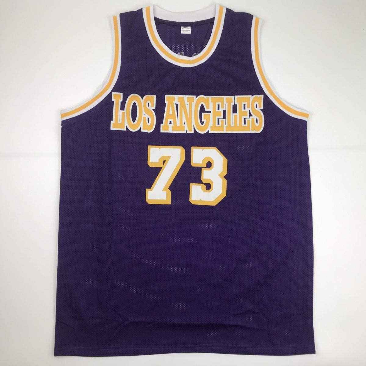 Autographed/Signed Dennis Rodman Los Angeles LA Purple Basketball Jersey PSA/DNA COA
