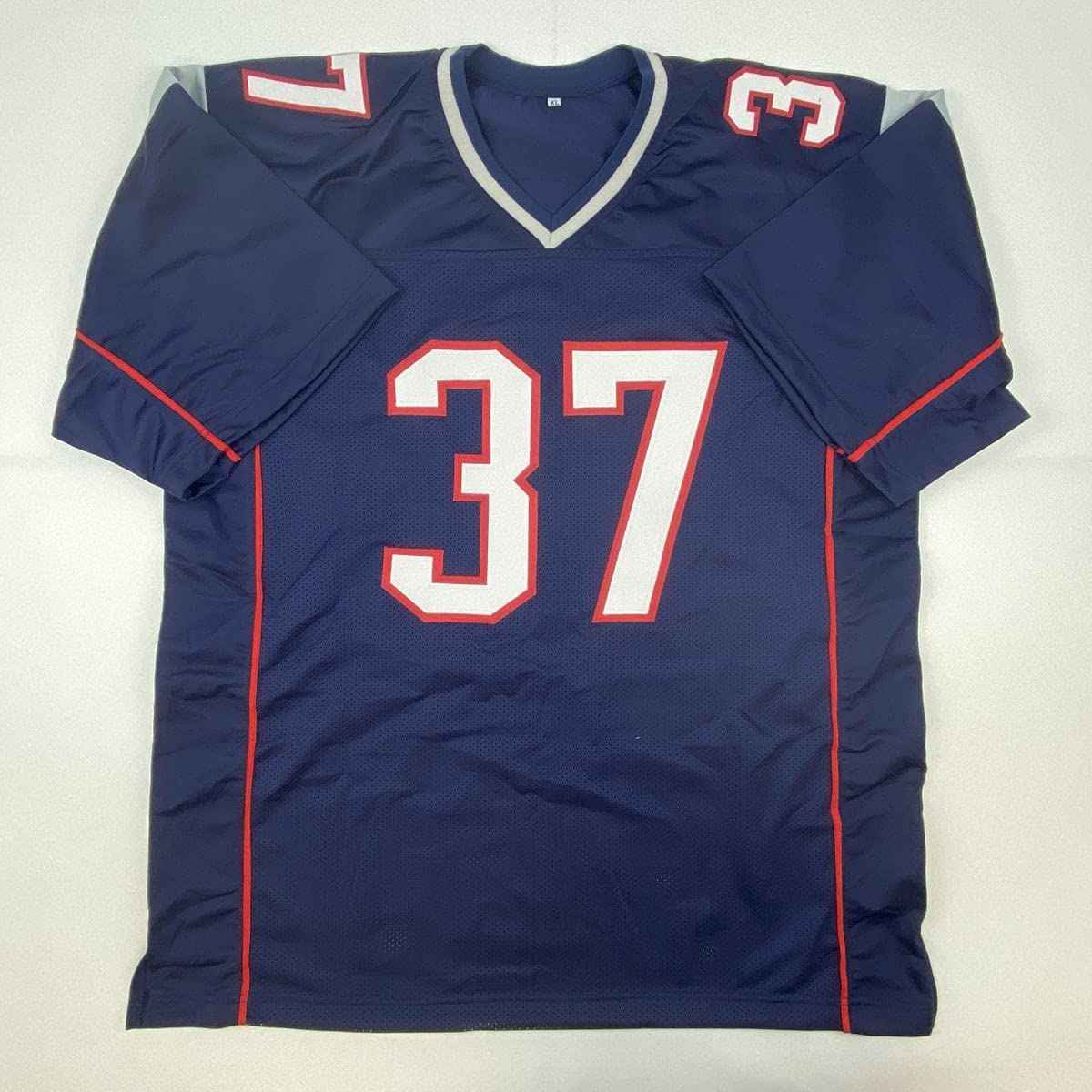Autographed/Signed Damien Harris New England Blue Football Jersey Beckett BAS COA