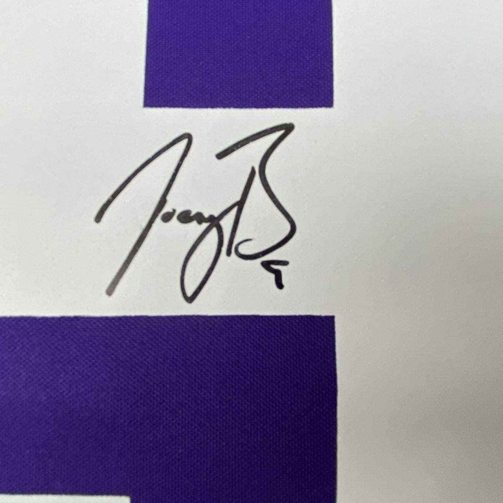 Framed Autographed/Signed Joe Burrow 35x39 LSU Tigers Purple Authentic Nike Game Football Jersey Fanatics COA