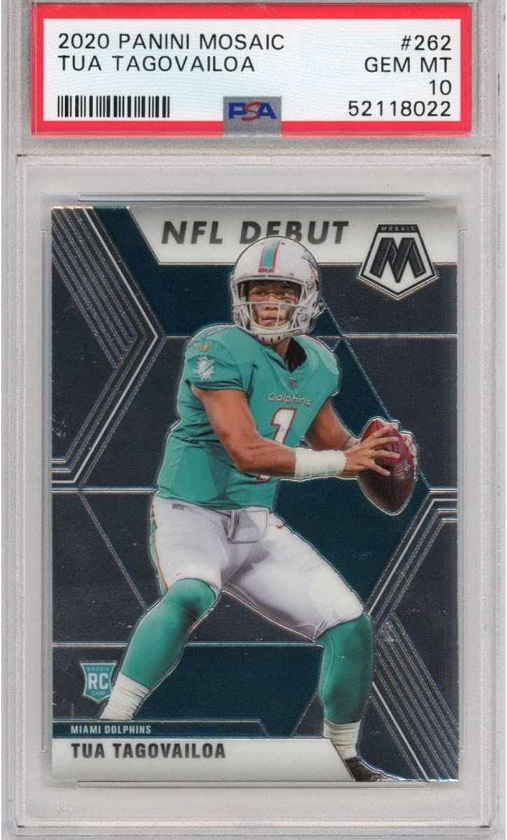 Graded 2020 Panini Mosaic Tua Tagovailoa #262 Rookie RC Football Card PSA 10 Gem Mint