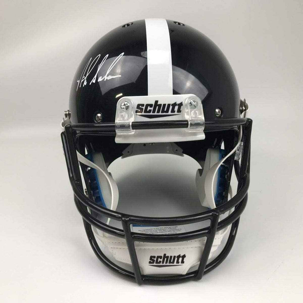 Autographed/Signed Nick Saban Alabama Crimson Tide Black Full Size FS F/S Replica College Football Helmet JSA COA