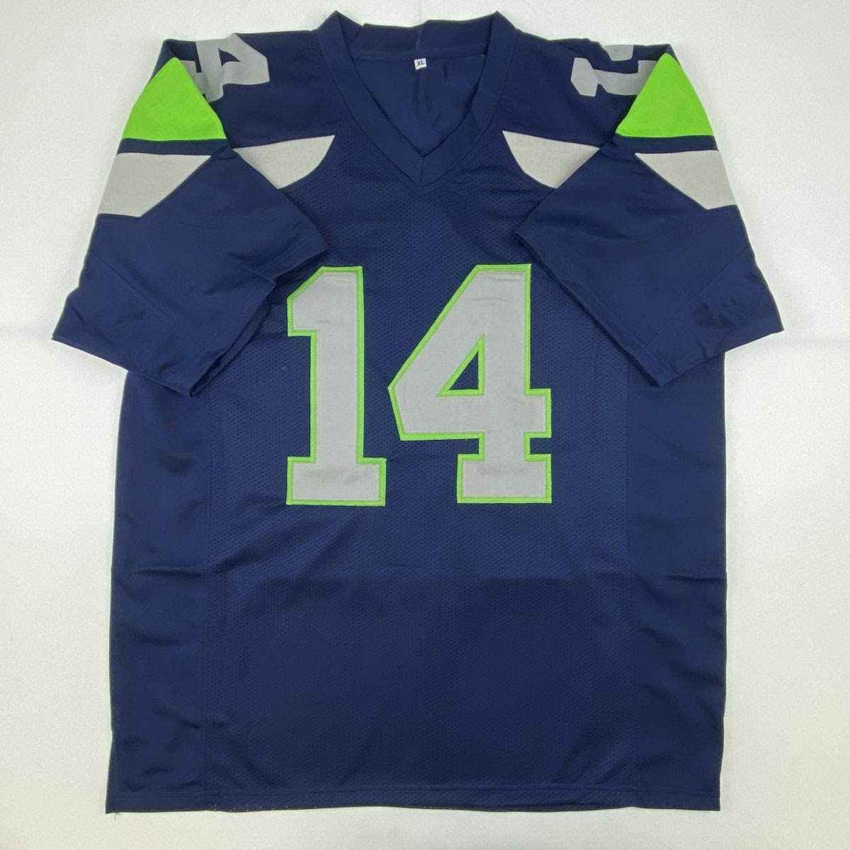 Autographed/Signed DK D.K. Metcalf Seattle Blue Football Jersey JSA COA #3