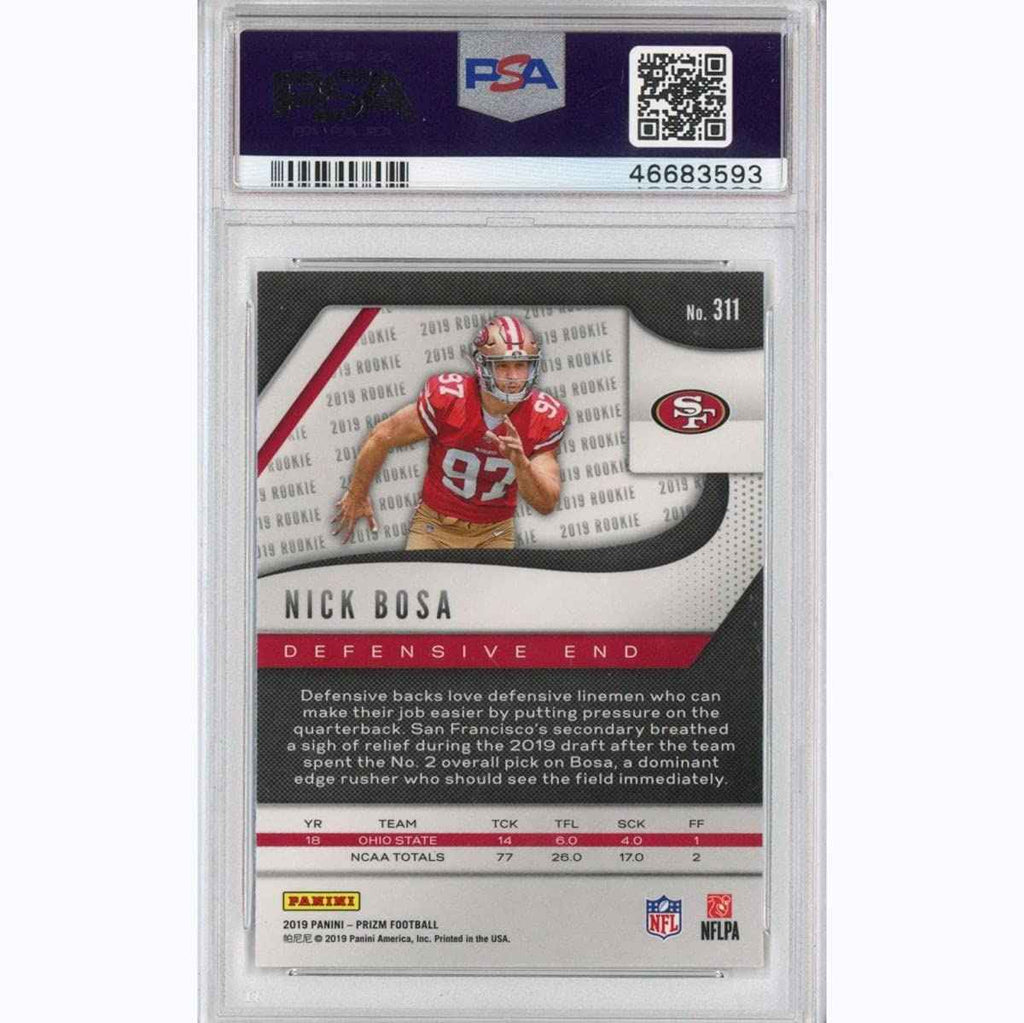 Graded 2019 Panini Prizm Nick Bosa #311 Rookie RC Football Card PSA 10 Gem Mint