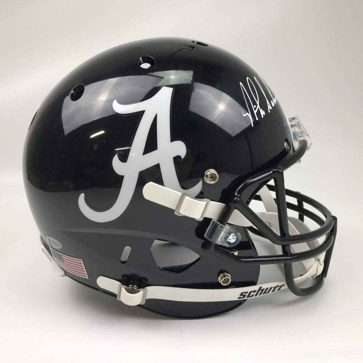 Autographed/Signed Nick Saban Alabama Crimson Tide Black Full Size FS F/S Replica College Football Helmet JSA COA