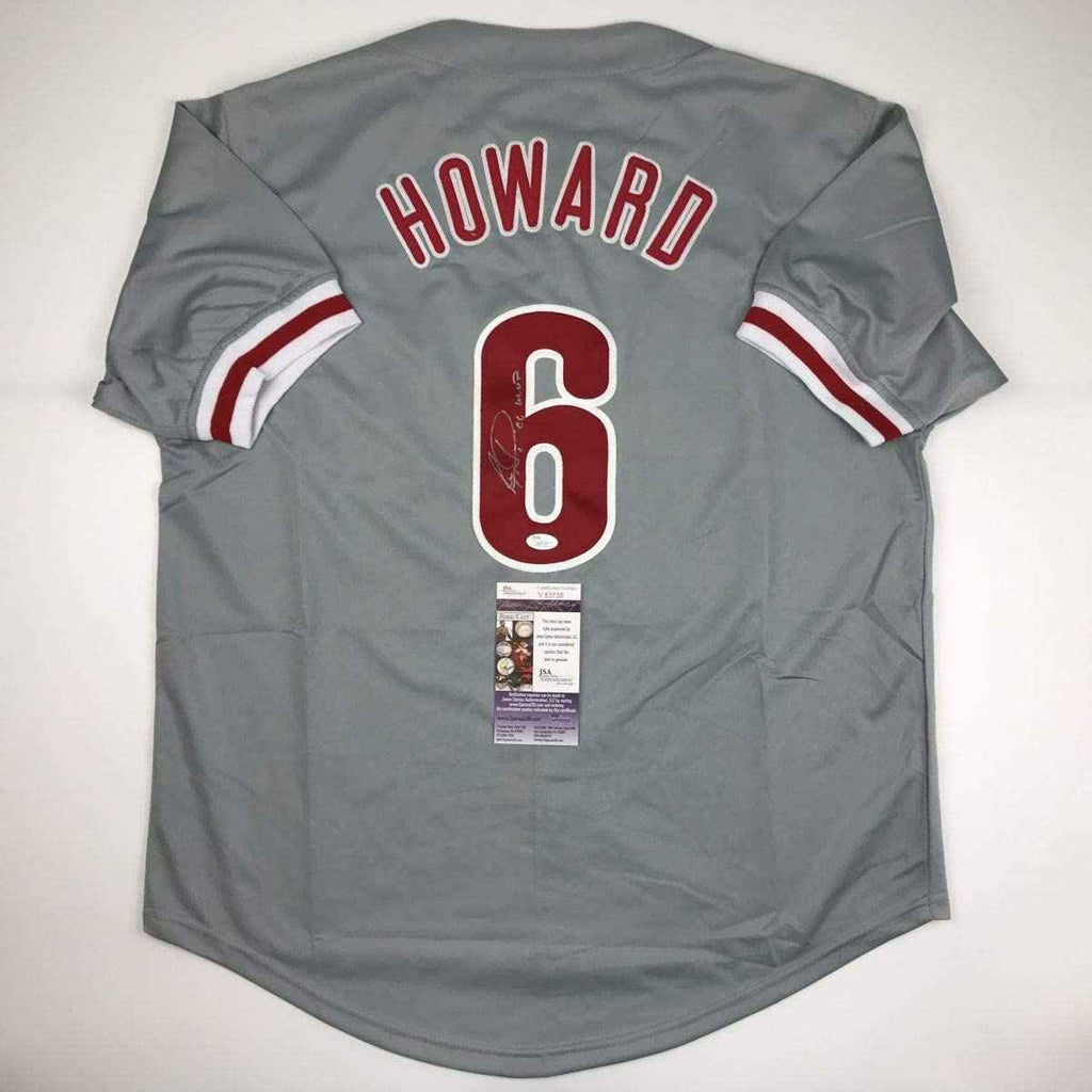 Autographed/Signed Ryan Howard 06 MVP Philadelphia Grey Baseball Jersey JSA COA
