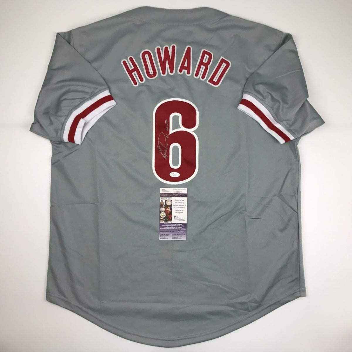 Autographed/Signed Ryan Howard 06 MVP Philadelphia Grey Baseball Jersey JSA COA