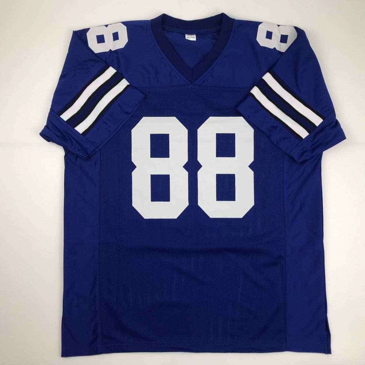 Autographed/Signed Drew Pearson ROH 2011 Dallas Blue Football Jersey JSA COA
