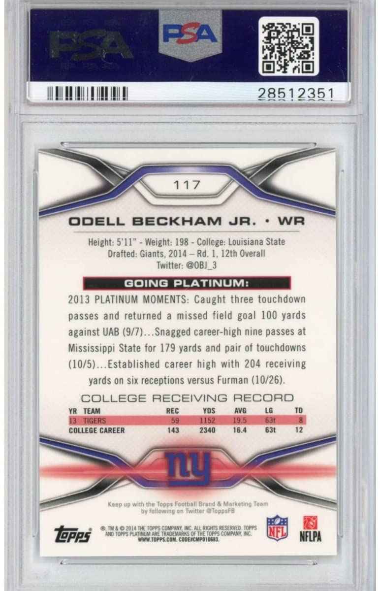 Graded 2014 Topps Platinum Odell Beckham Jr. #117 Xfractor Rookie RC Football Card PSA 10 Gem Mint