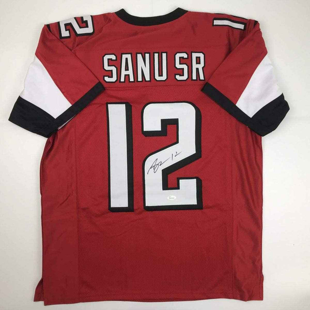Autographed/Signed Mohamed Sanu Sr Atlanta Red Football Jersey JSA COA