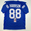 Autographed/Signed Marvin Harrison Indianapolis Blue Football Jersey JSA COA