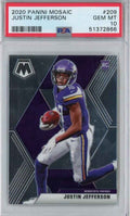 Graded 2020 Panini Mosaic Justin Jefferson #209 Rookie RC Football Card PSA 10 Gem Mint
