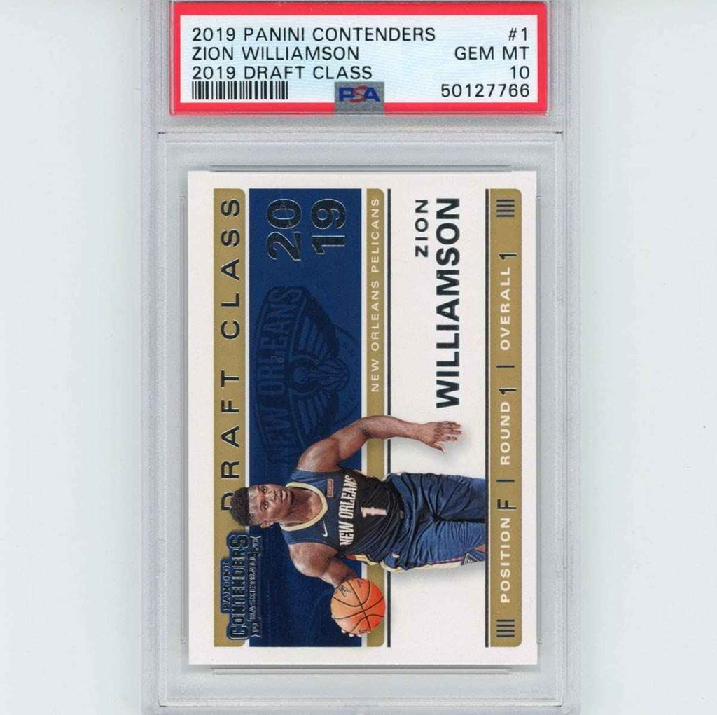 Graded 2019-20 Panini Contenders Zion Williamson #1 Draft Class Rookie RC Basketball Card PSA 10 Gem Mint