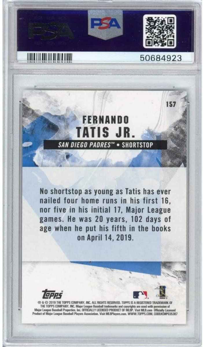 Graded 2019 Topps Fire Fernando Tatis Jr. #157 Rookie RC Baseball Card PSA 10 Gem Mint