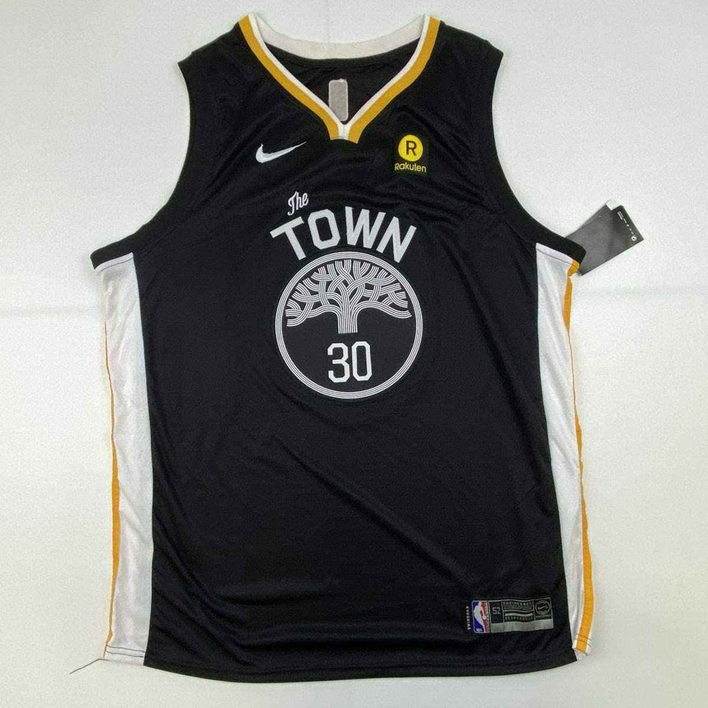 Autographed/Signed Stephen Steph Curry Golden State Black Basketball Jersey Beckett BAS COA Holo Only