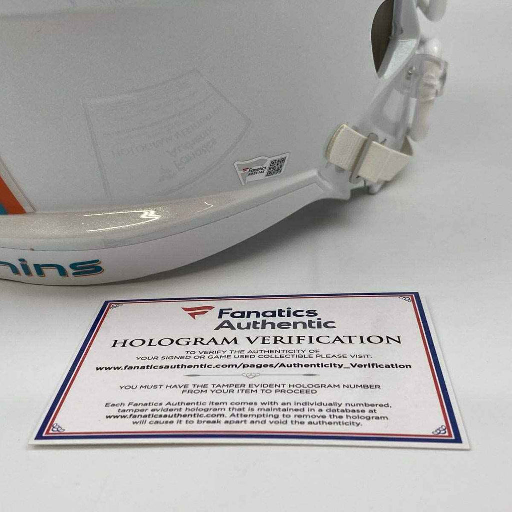 Autographed/Signed Tua Tagovailoa Miami Dolphins Full Size FS F/S Replica Football Helmet Fanatics COA