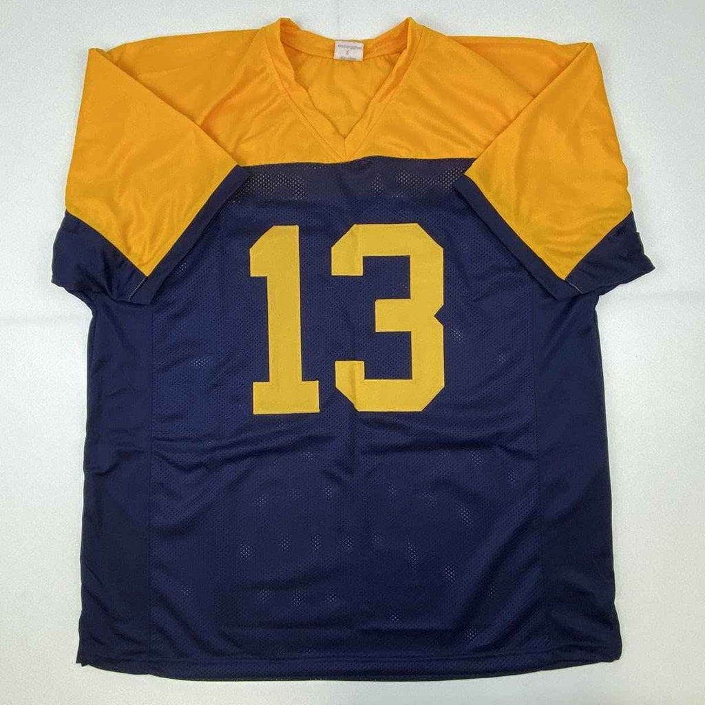 Autographed/Signed Allen Lazard Green Bay Retro Blue Football Jersey Beckett BAS COA