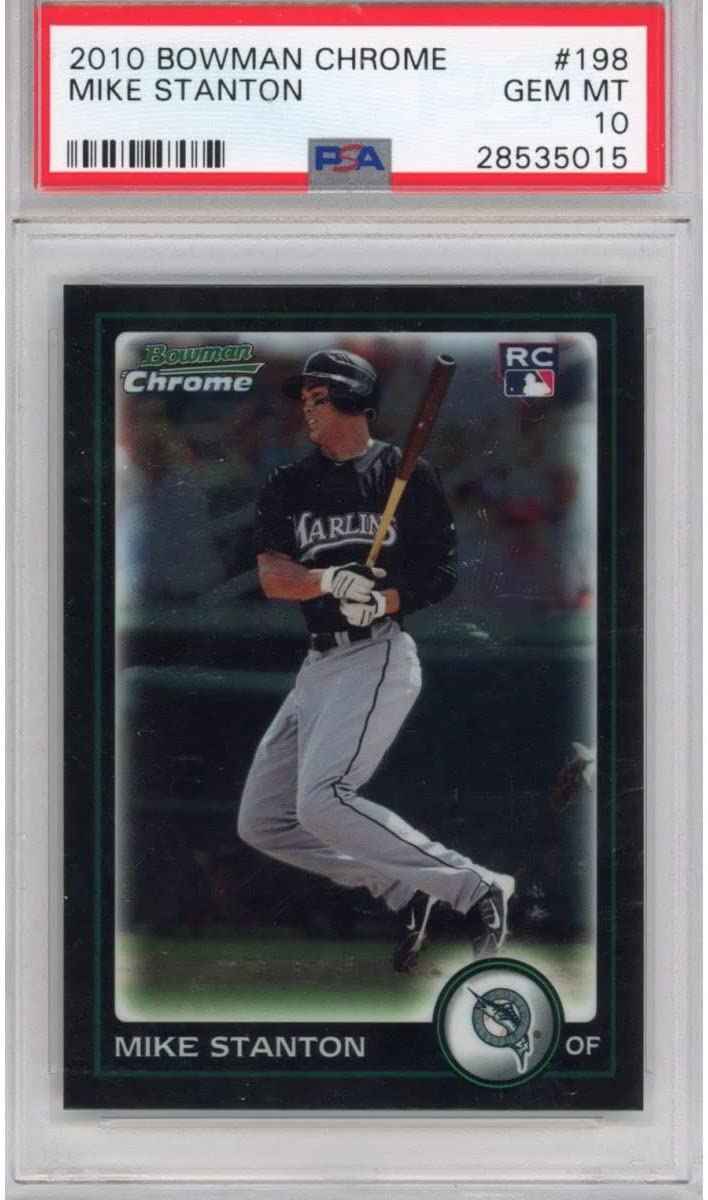 Graded 2010 Bowman Chrome Mike Giancarlo Stanton #198 Rookie RC Baseball Card PSA 10 Gem Mint
