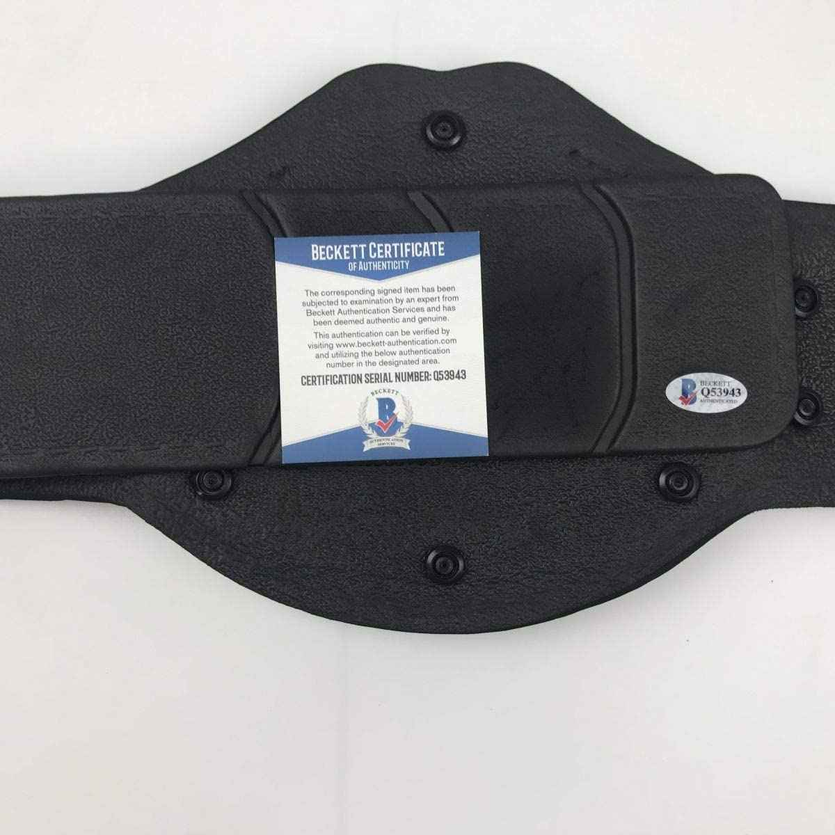 Autographed/Signed Khabib Nurmagomedov Black Toy Replica UFC Championship Title Belt Beckett BAS COA