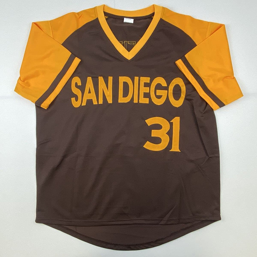 Autographed/Signed Dave Winfield San Diego Brown Retro Baseball Jersey JSA COA
