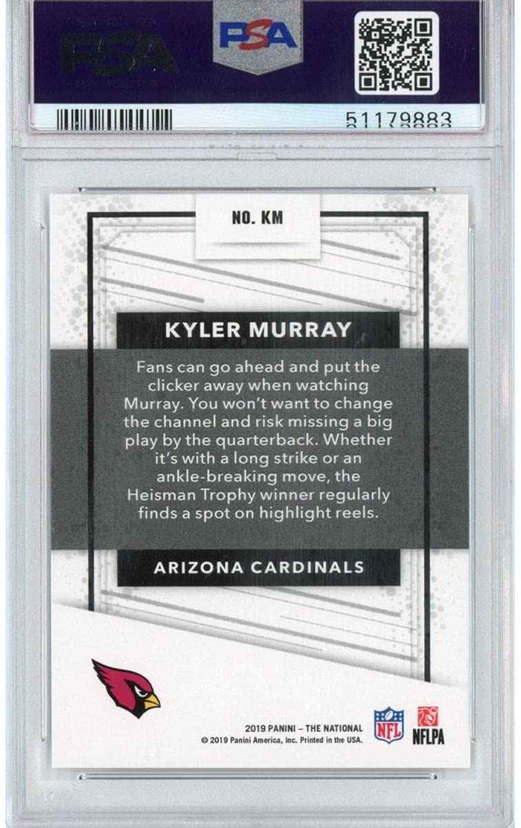 Graded 2019 Panini The National VIP Kyler Murray #KM Rookie RC Football Card PSA 10 Gem Mint