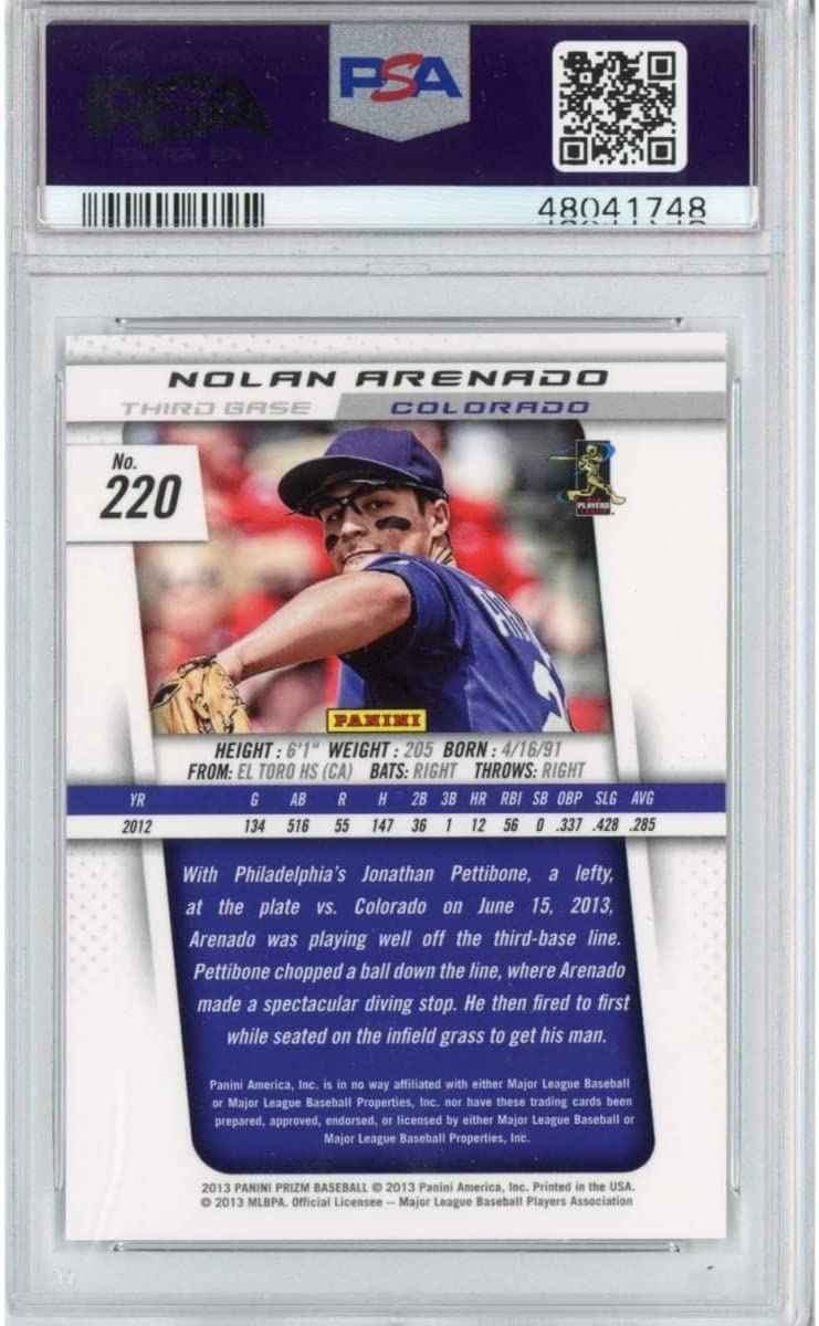 Graded 2013 Panini Prizm Nolan Arenado #220 Rookie RC Baseball Card PSA 10 Gem Mint
