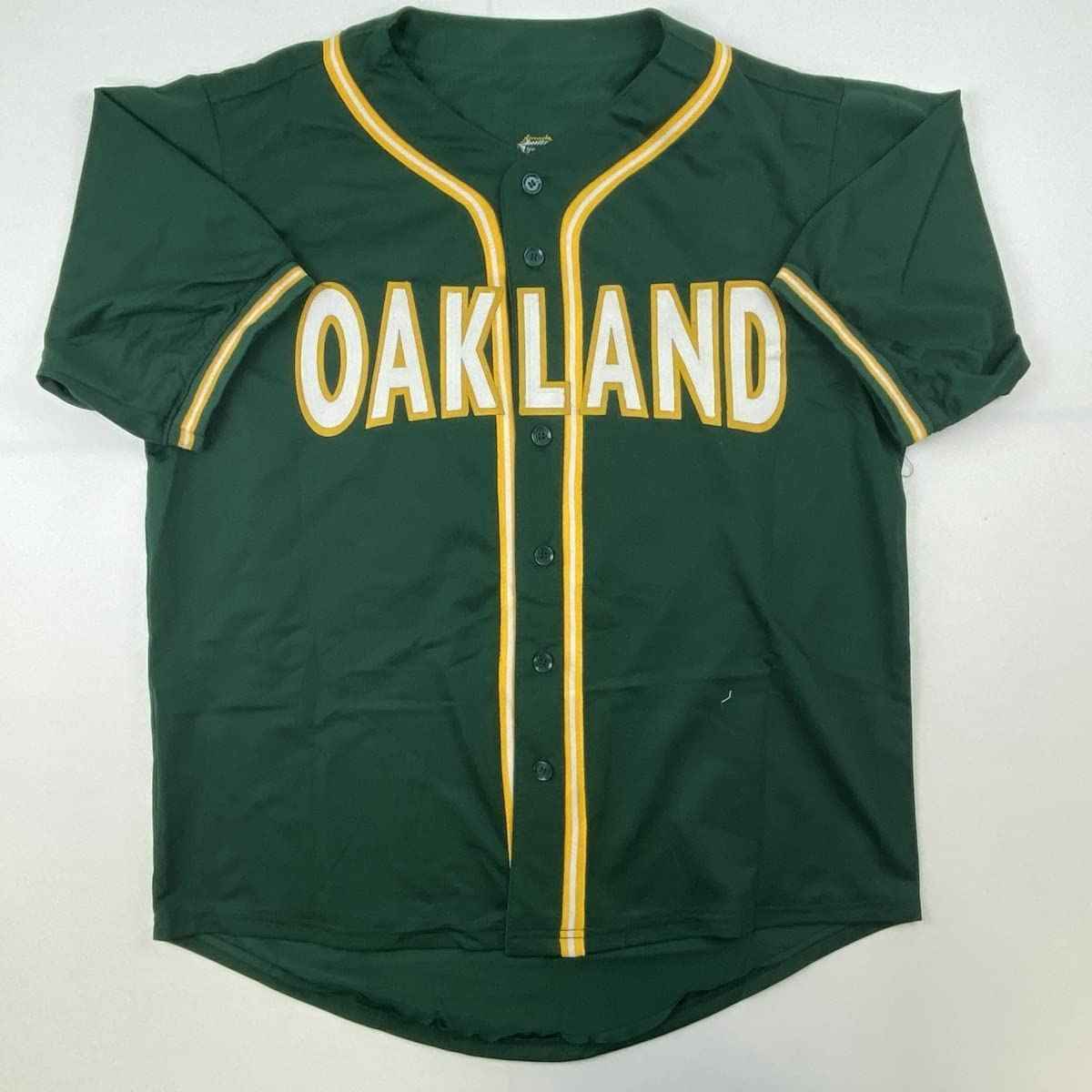Autographed/Signed Rollie Fingers Oakland Green Baseball Jersey JSA COA