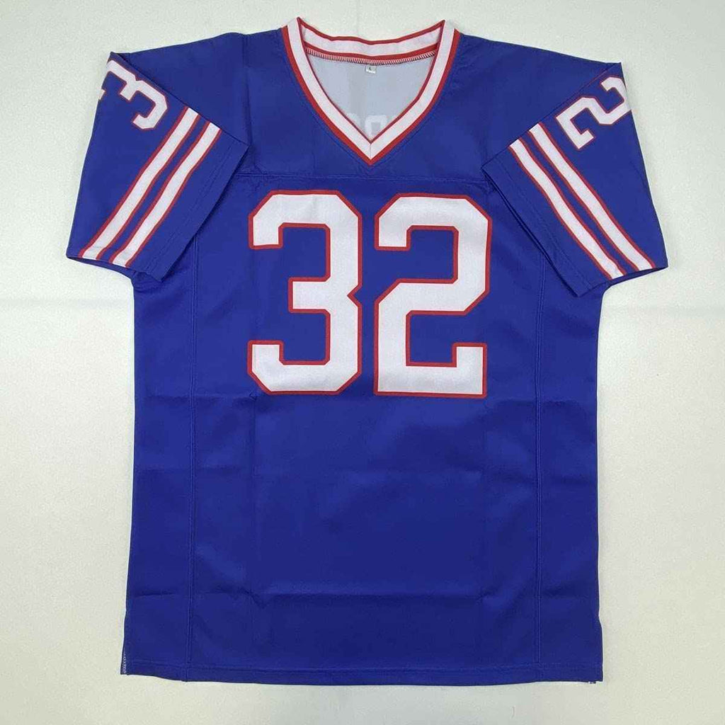Autographed/Signed OJ O.J. Simpson #1 Pick Buffalo Blue Football Jersey JSA COA