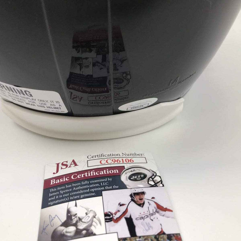 Autographed/Signed Ray Lewis Baltimore Ravens Full Size FS F/S Replica Football Helmet JSA COA