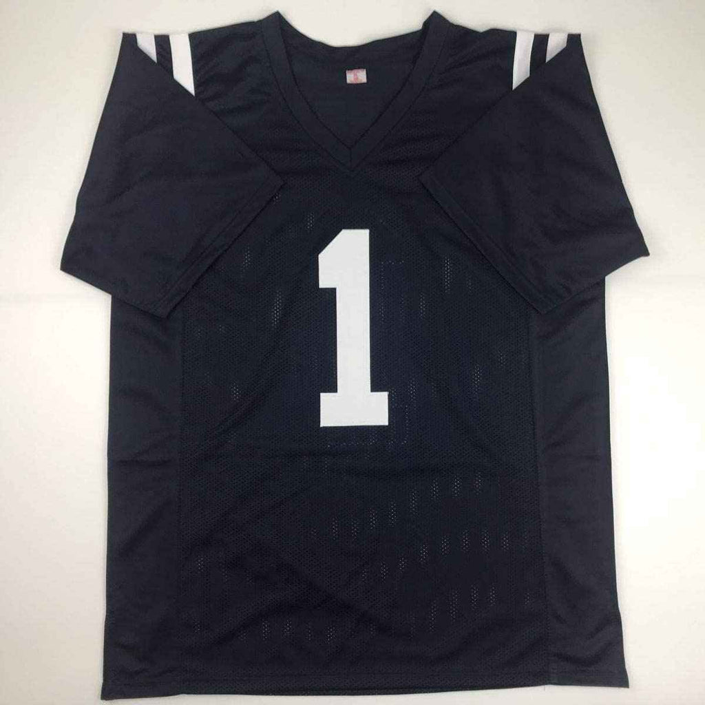 Autographed/Signed AJ A.J. Brown Ole Miss Blue College Football Jersey JSA COA